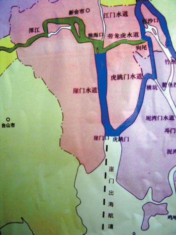 新闻频道 综合 广州日报   崖门出海航道疏浚工程地图.