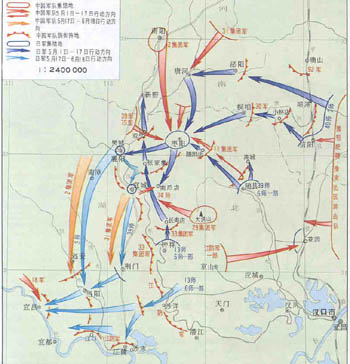 枣宜会战示意图(点击图片看大图)1940年5月至6月,中国第5战区部队在