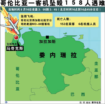 哥伦比亚客机坠毁委内瑞拉 尚无生还者(组图)
