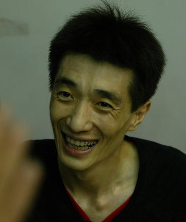图文:十运会排球 安家杰露出灿烂的笑容