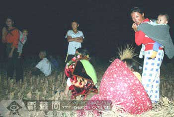 广西蒙山烧野蜂引大火 千亩松林被烧15人伤(图