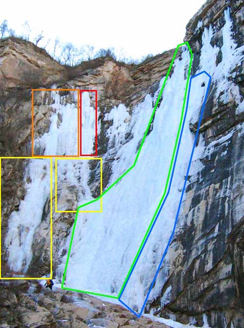 天仙瀑攀冰线路及大致难度(图)