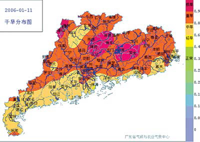 广东近3个月大部分地区降水少6成以上(图)
