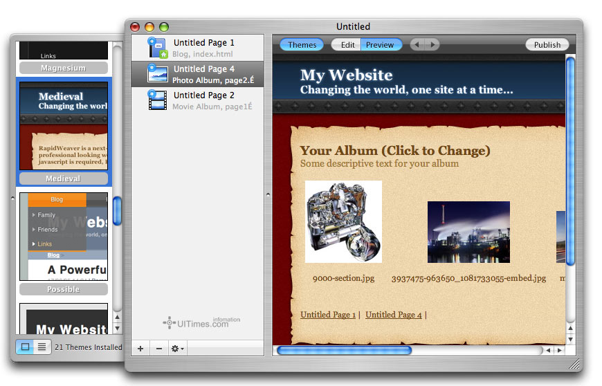 MAC平台上的网页制作软件RapidWeaver