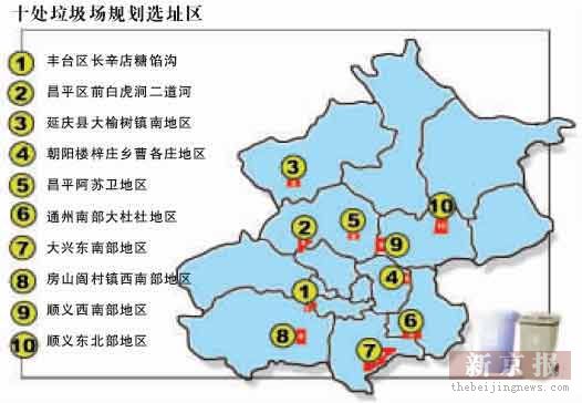 北京垃圾场选址定十方向区 密云等三区县未入