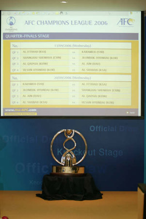 图文:亚冠联赛8强分组抽签 亚冠联赛奖杯