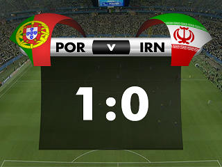 幻灯:葡萄牙VS伊朗首粒进球 德科劲射打破僵局