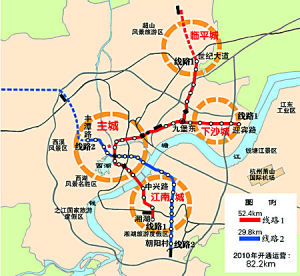 杭州地铁线和二号线示意图