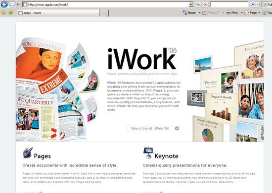 苹果iWork'07集成新款电子表格 不与Excel竞争