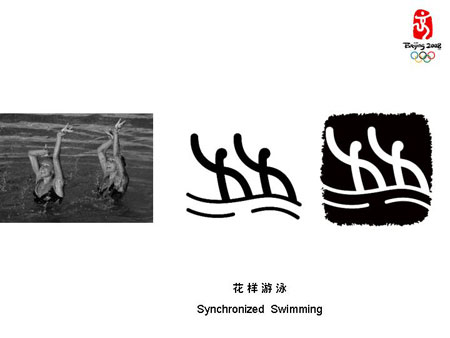 北京2008奥运会体育图标揭晓 花样游泳造型
