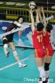 图文：女排大奖赛中国夺第5 中国队双人拦网