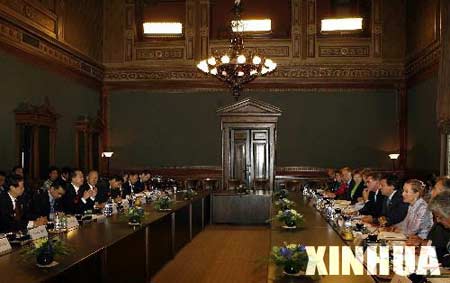 组图：中欧领导人举行第九次会晤