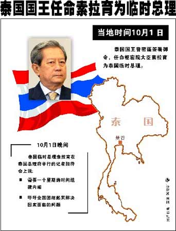 泰国临时总理承诺组建“公正廉洁”内阁(图)