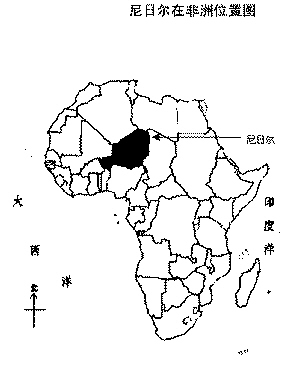 尼日尔在非洲位置图