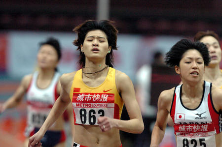 资料图:亚洲室内田径赛 汤晓茵女子400米夺冠