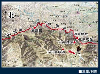 ①搜山的范围为隧道附近109国道以南的山区.