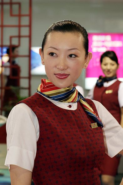 国航空乘展示国航制服