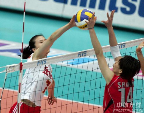 图文：女排世锦赛中国获得第五名 轻轻一吊
