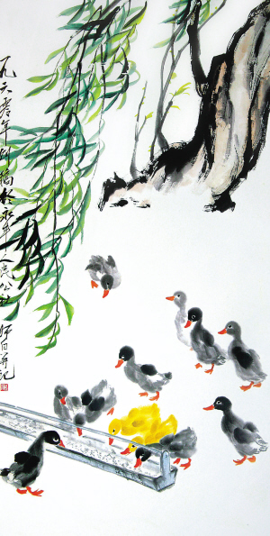 娄师白的小鸭子,是活灵活现的小精灵,乖巧可爱令人心动,不过,这只是