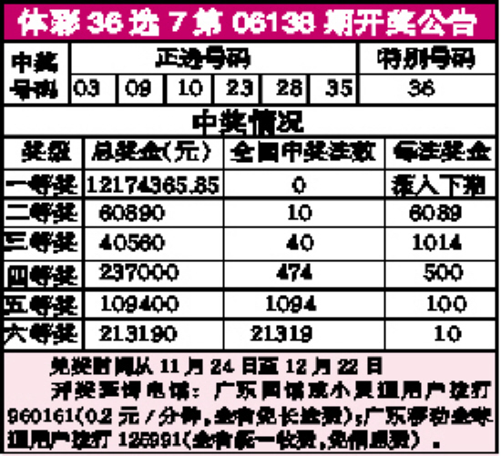 30选7开奖结果