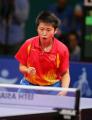 图文：亚运会乒乓球女单半决赛 郭跃的怒吼