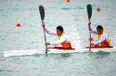 图文：男子千米双人皮艇 李臻/林淼在比赛中