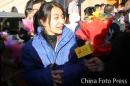 图文：中国亚运代表团抵京 郭晶晶接受媒体采访