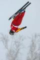 图文：徐梦桃在自由式滑雪女子空中技巧 飞翔动作
