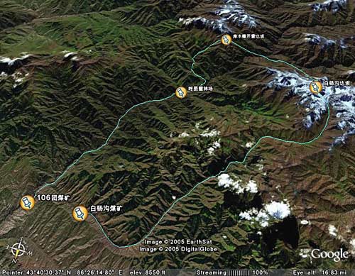 狼塔之路四条线路谷歌地图