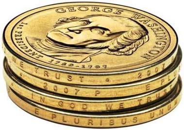 美国新发行1美元硬币有瑕疵 部分漏刻文字(图)