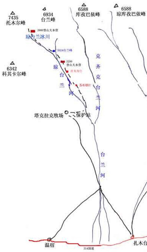 托木尔峰线路图(一)