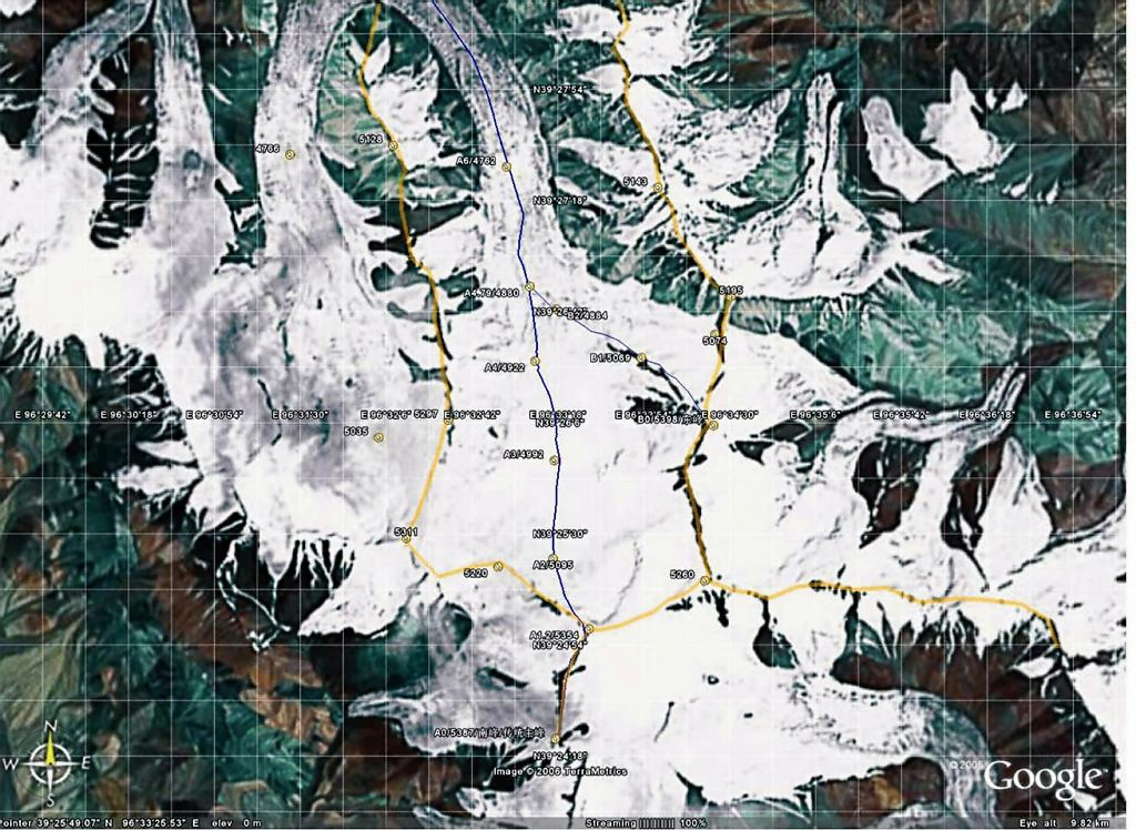 大雪山等高线图