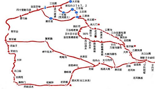 登山首页 山峰资料 3000米级别山峰 太白山 资料图库-地形图,等高线