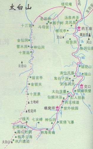 隐太白山地图大全;; 十一去太白山,有谁知道路线; 10,1太白山