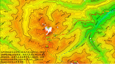 登山首页 山峰资料 5000米级别山峰 奥太娜  资料图库--地形图,等高线