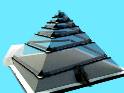 三维技术模拟金字塔内部运送石材的通道