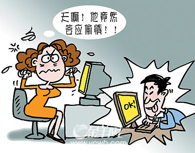 漫话漫画:网聊试夫(图)