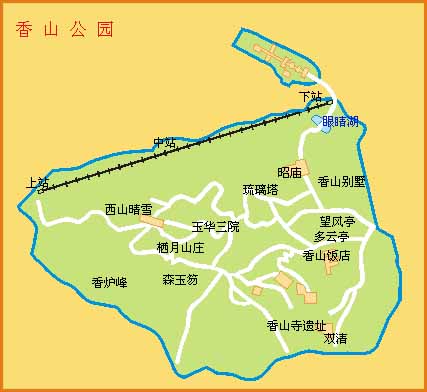 香山公园导游图 景点地图; 香山公园导游图 - 景点地图; 资讯缔造