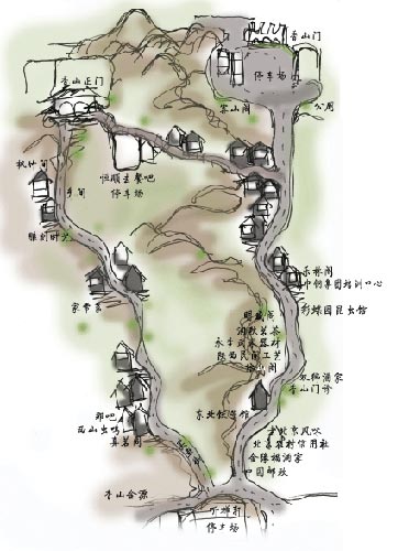 山峰资料 1000米以下级别山峰 香山 资料图库--地形图,等高线图,gps图