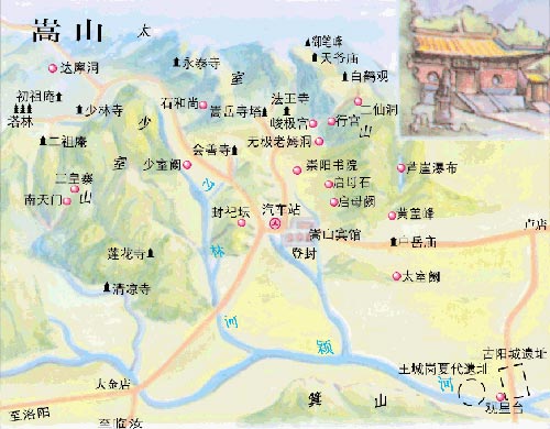 中岳嵩山地形图