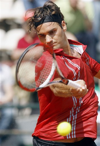 图文：ATP罗马大师赛第四日 费德勒打得辛苦