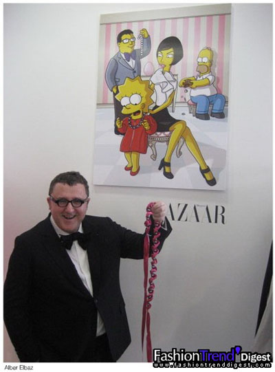 Alber Elbaz与自己的卡通肖象 