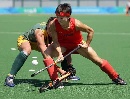 图文：[曲棍球]中国女曲3-0南非 积极拼抢