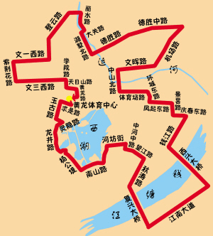 这回他们全家人一起行动 路线图很像一个运动员; 杭州西湖景点路线图