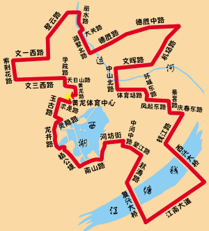 路线图很像一个运动员; 杭州西湖景点路线图; 杭州西湖旅游线路图