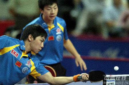 图文：乒乓球中国大奖赛 陈杞马龙获男双亚军