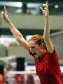 图文：日本公开赛女单决赛 拉斯姆森夺冠后狂喜