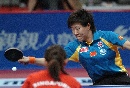图文：[乒乓球]亚锦赛女团3-0新加坡 回球瞬间