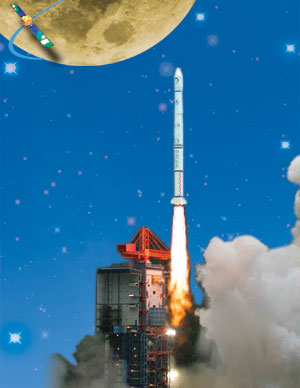 我国探月卫星开始奔月之旅 嫦娥一号发射成功