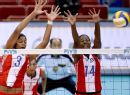 图文:女排世界杯古巴3-1塞尔维亚 古巴球员拦网
